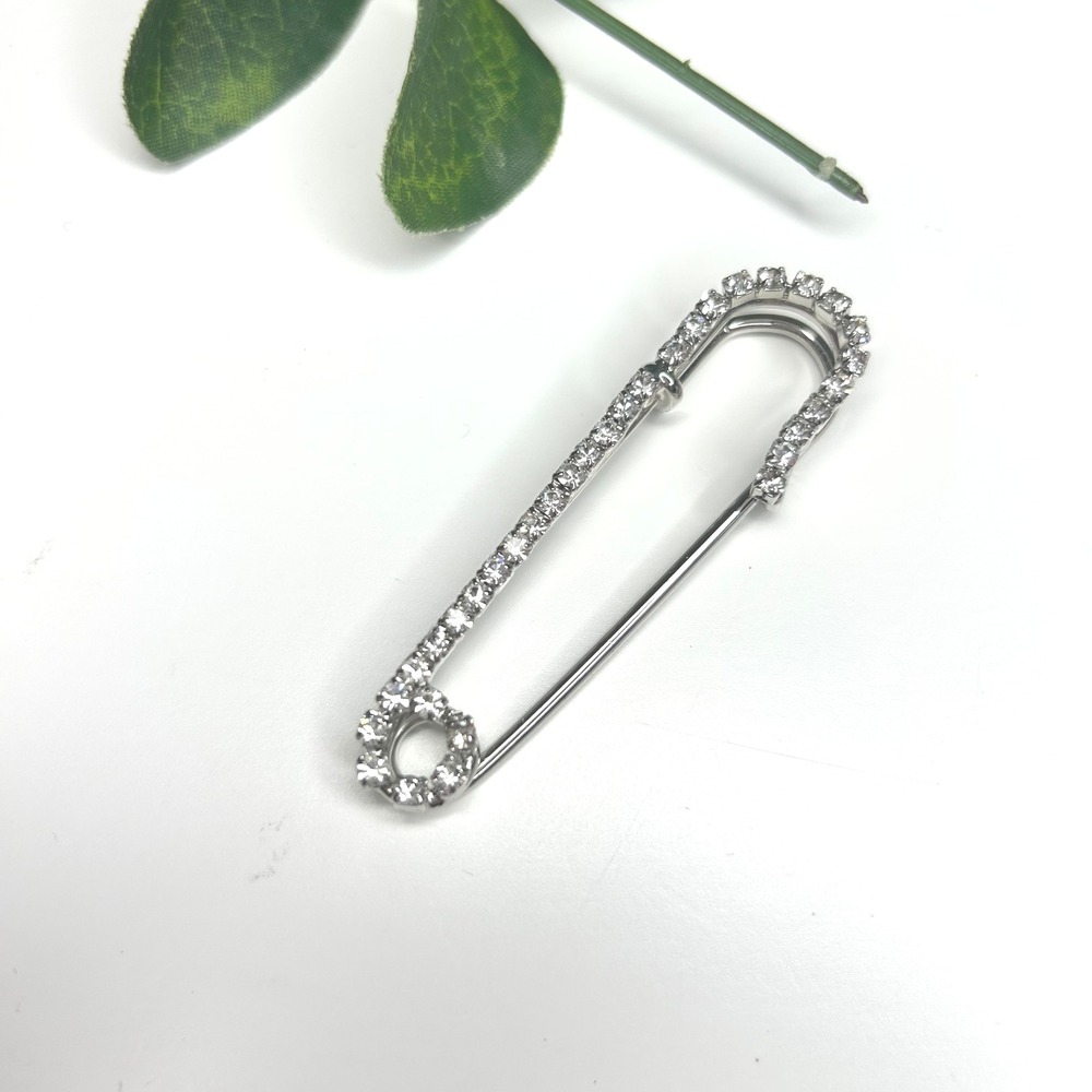 Sparkling Rhinestone‎ Safety Pin Brooch Statement Pin Accessory
